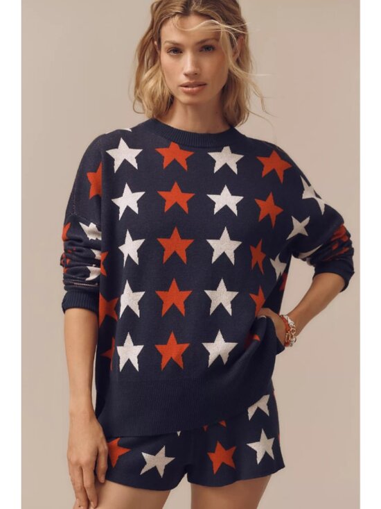 Beach Riot Sweaters - Beach Riot Callie Knit Sweater in Americana Stars NEW